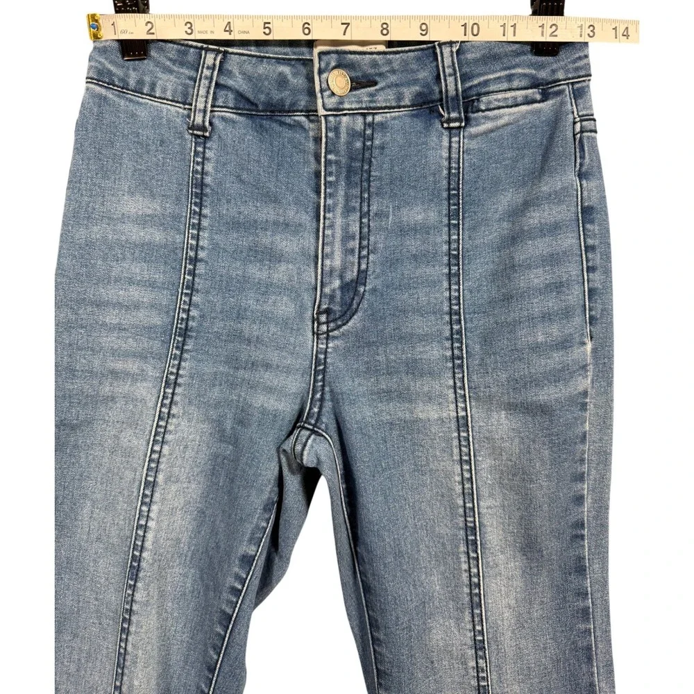 UNIQ By Litz Jeans 25 26 Bell Bottom Extreme Flare Western Festival Boho Raw Hem